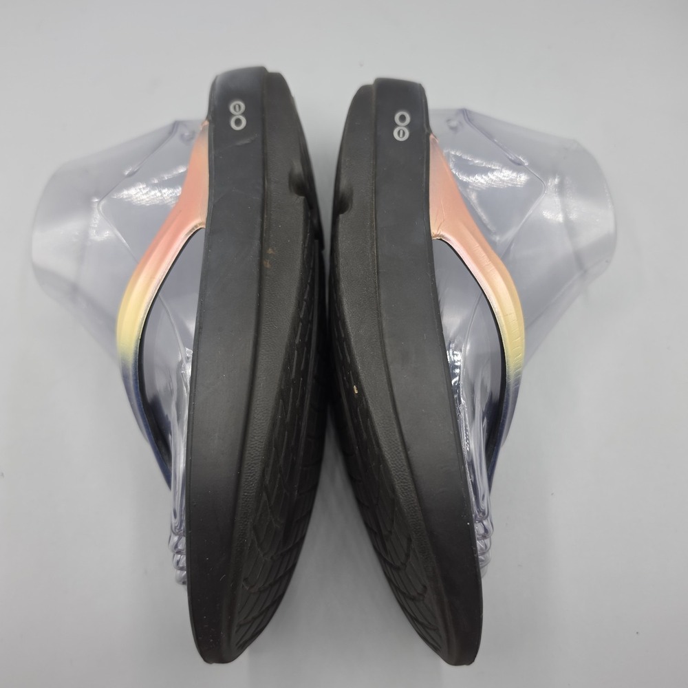 OOFOS OOlala Sandals Womens 7 Multicolor Iridescent Recovery Flip Flops Shoes - Picture 9 of 14